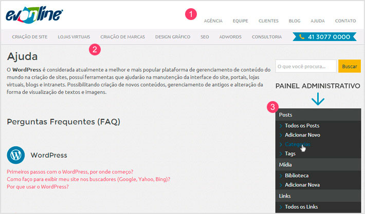 Menus no WordPress